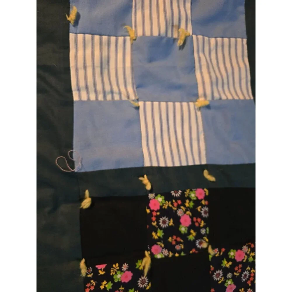 Vintage Handmade Patchwork Quilt Cottage Festival Blanket Bohemian Hippie